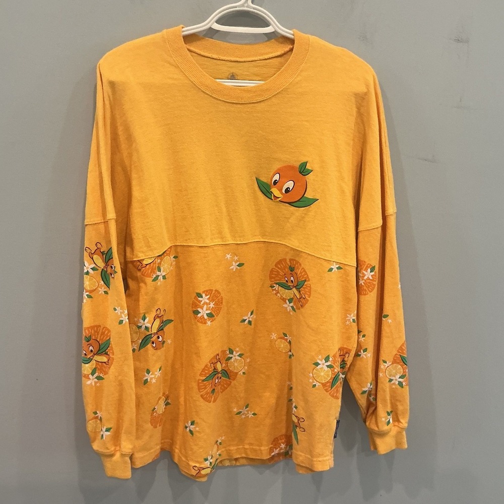 Disney Parks Women Cotton Spirit Jersey M Yellow Orange Bird Florida Epcot Top